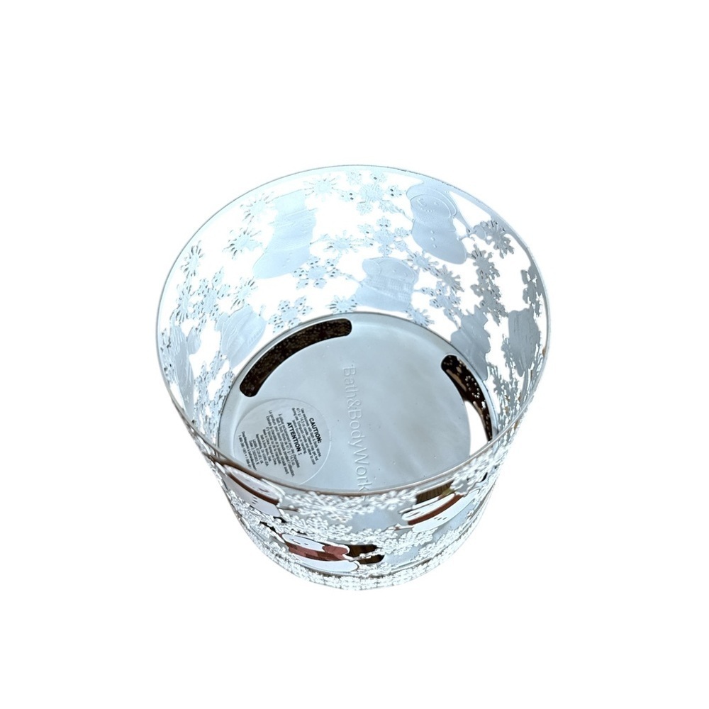 Bath & Body Works Snowman Candle Holder - Red, White, Silver - Picture 3 of 5